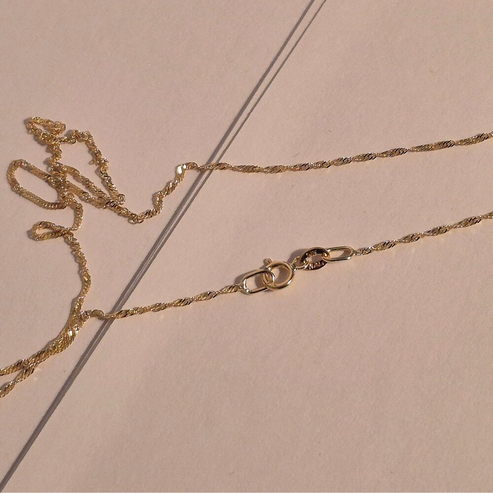 14K Genuine Gold Singapore Rope Chain Fine Solid Gold Necklace Stamped 14K